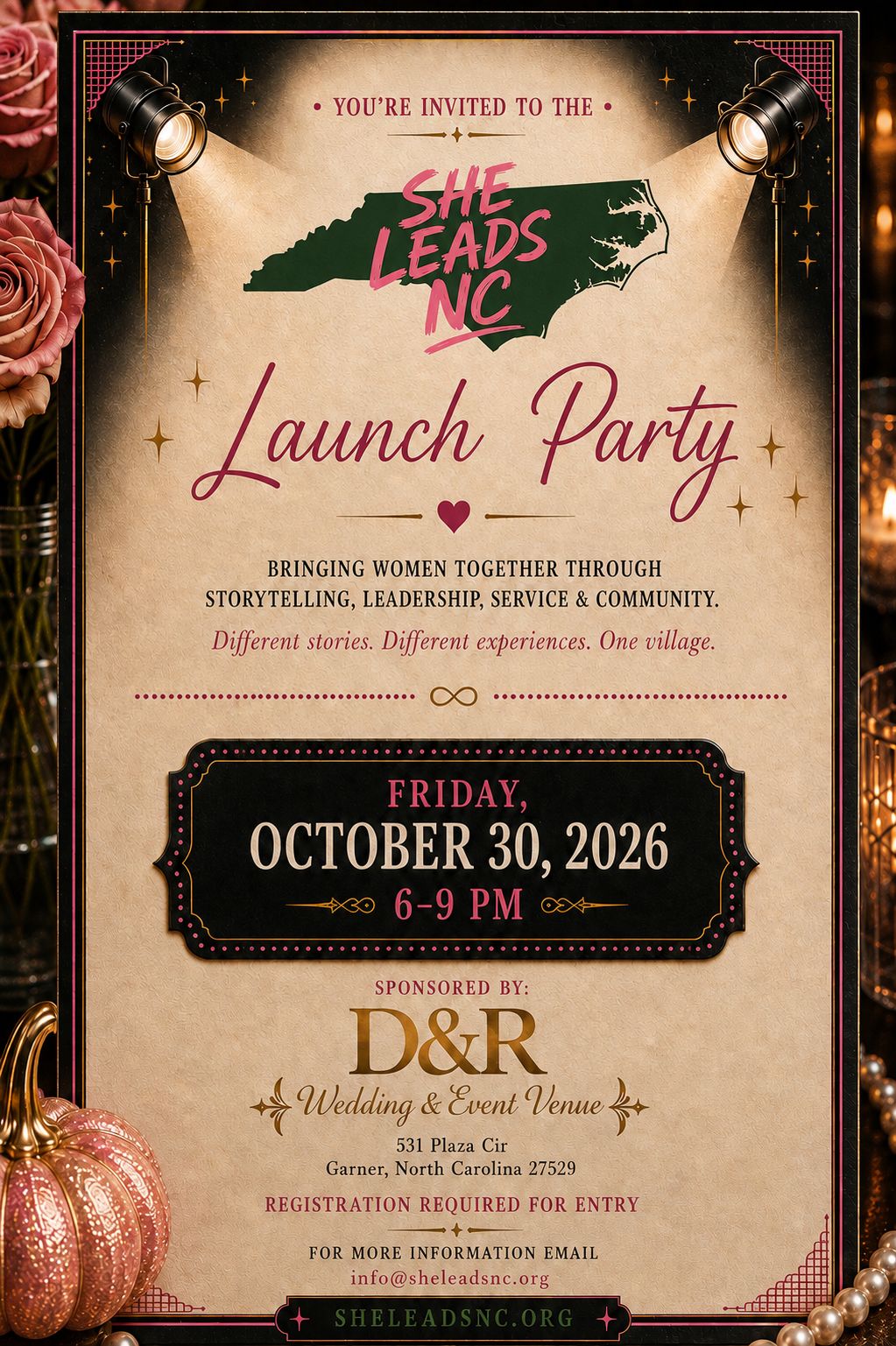 SheLeadsNC Launch Party — October 30, 2026